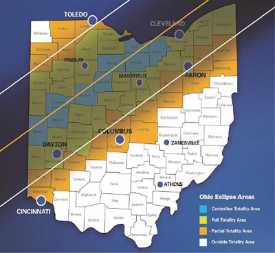 Path of 2024 Solar Eclipse, Mendon, Ohio
